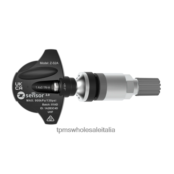 TPMS Milano - Sensore tpms di ricambio per motore ssangyong - codice originale 4199035000 frequenza 433 mhz R4P082852 stelo della valvola in metallo - argento